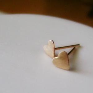 14k Gold Fill Love Hearts Stud Earrings - Tiny..