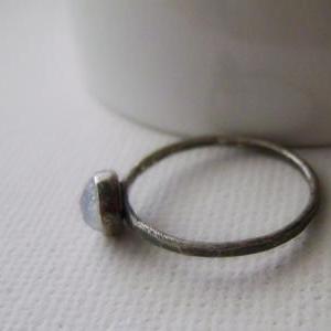 Sterling Silver Moonstone Stacking Ring
